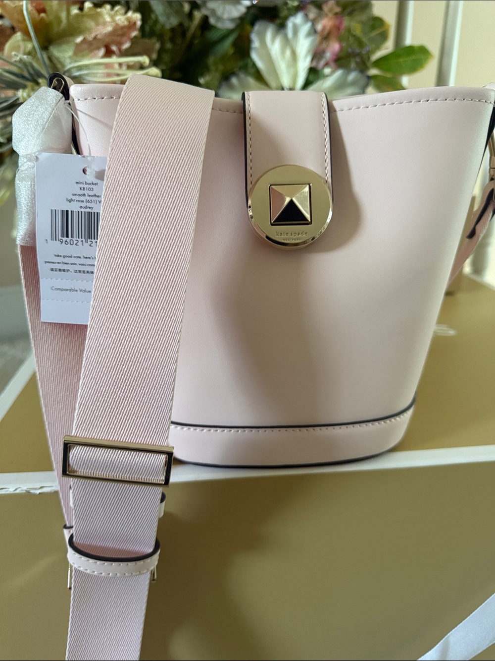 Kate Spade Mini Bucket Smoothie Leather Brand New Authentic 7x7